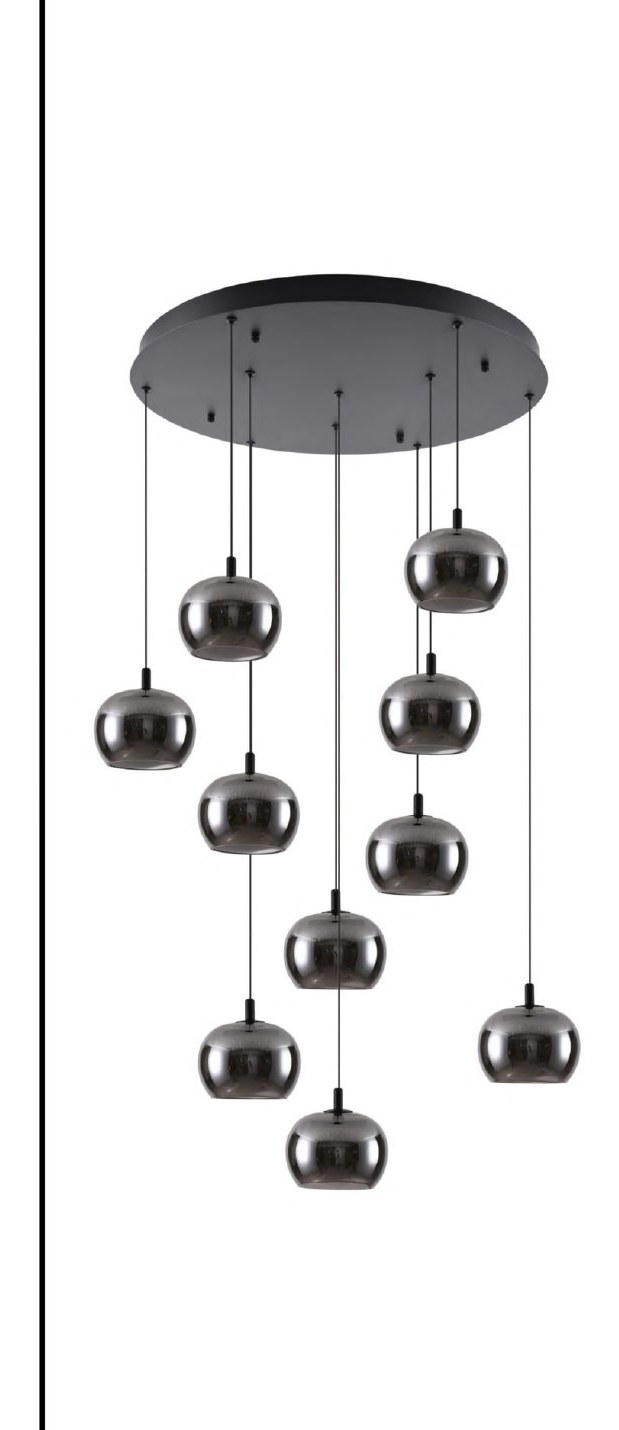 Black Smoke Glass Double Height Chandelier
