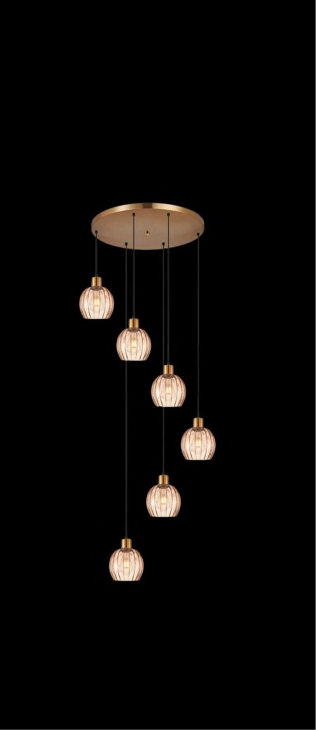 Antique Brass With Double Height Chandelier