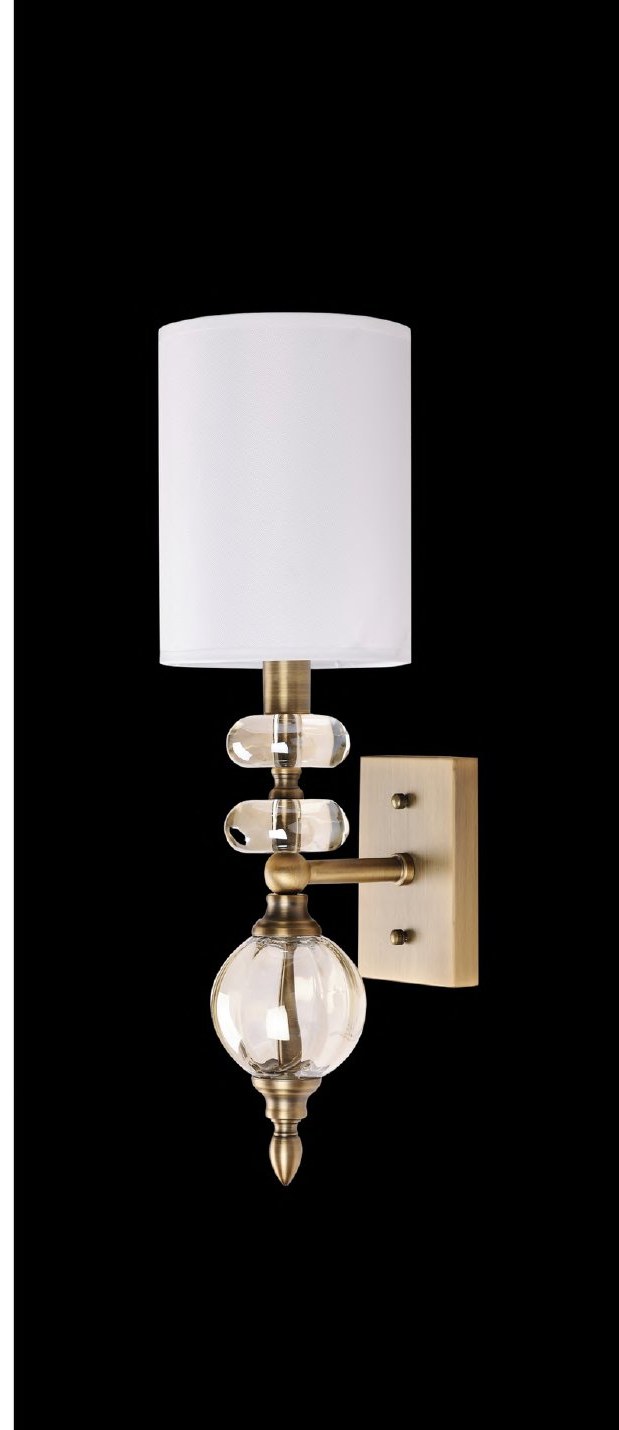 Antique Brass Amber Wall Light