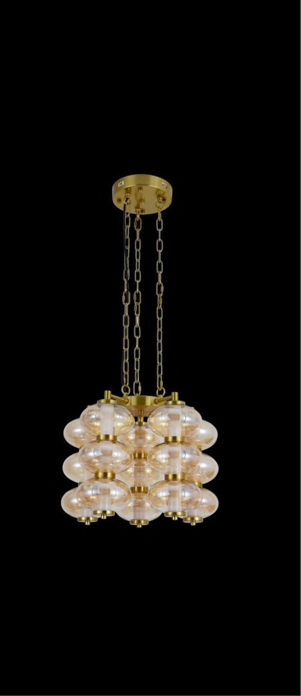 Antique Brass Amber Chandelier