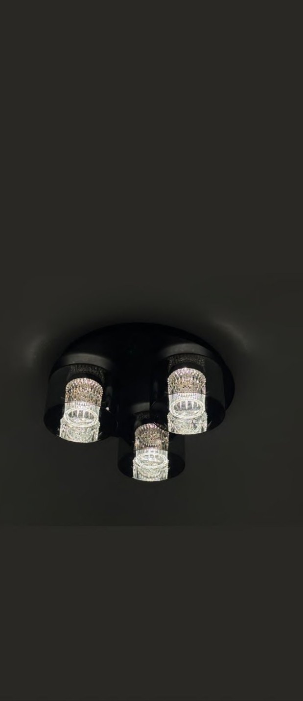 Black With Smoky Ceiling Light
