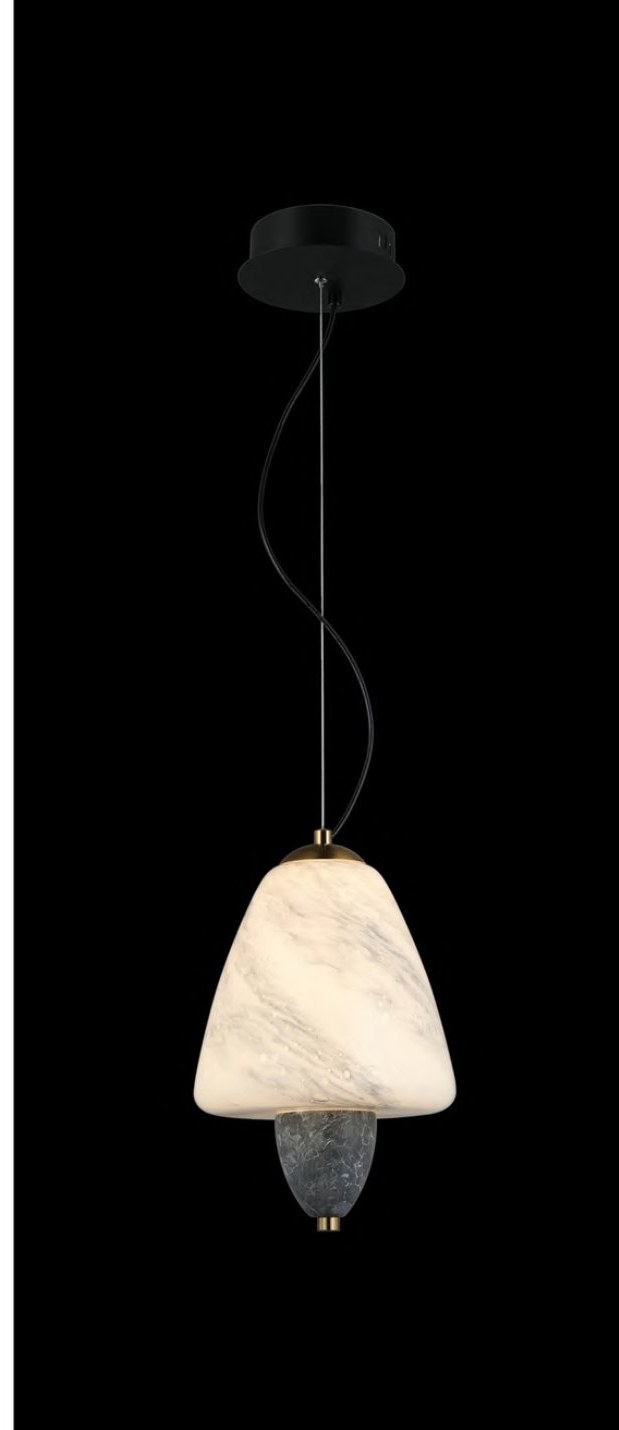 White Glass Grey Pendant