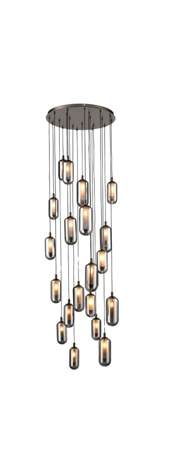 Grey With Gradient Double Height Chandelier